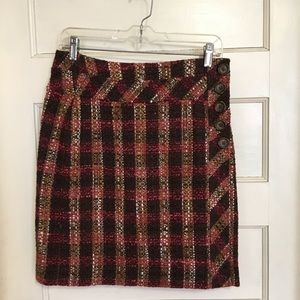 Ann Taylor nubby plaid skirt size 4